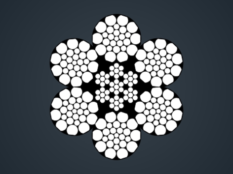 壓實(shí)股鋼絲繩6×K26WS-IWRC 6×K26WS-IWRC